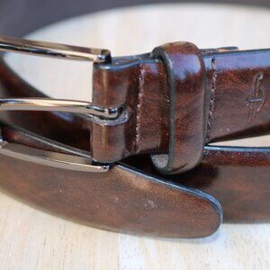 Men's  Dockers Casual Leather Belt, Pin Buckle Belts, Men's Belts Dark Brown, Si